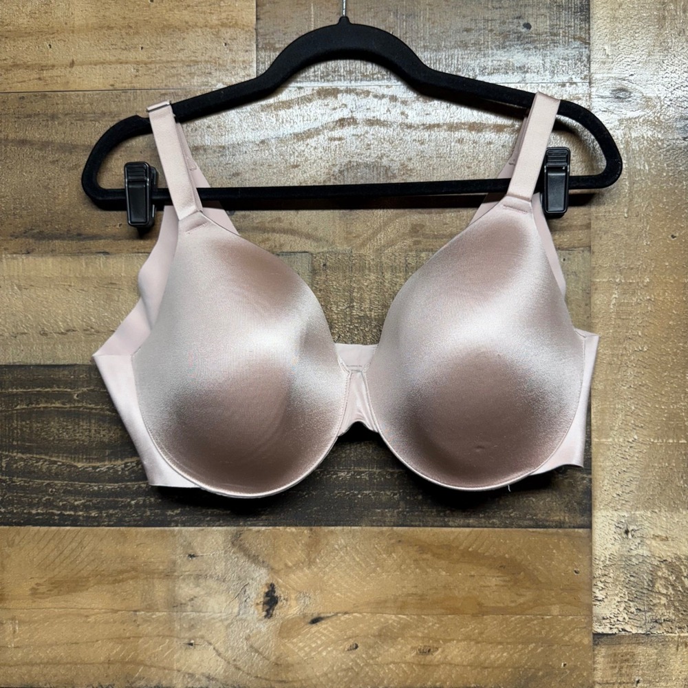 Soma Vanishing Back Full Coverage Bra 40DD Pink‎ Satin Smooth Comfort Underwire